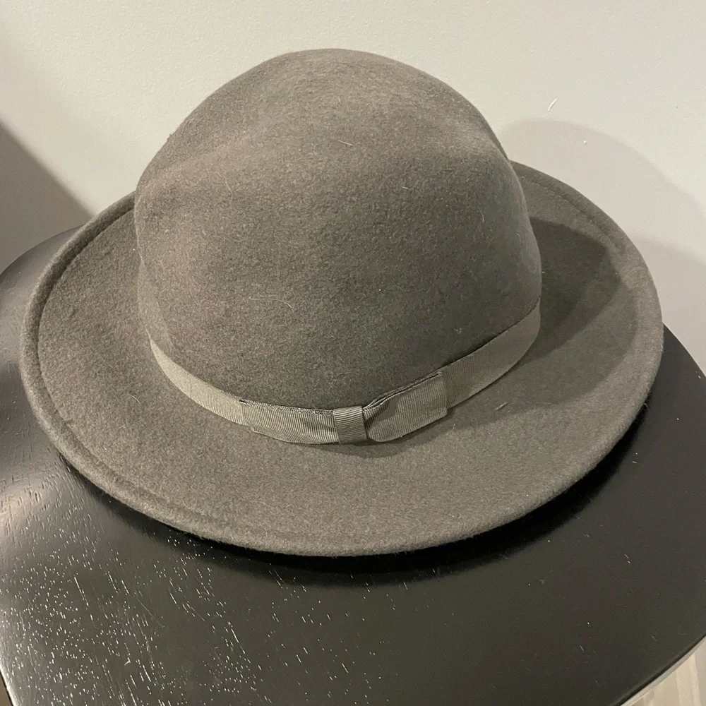Stylish Gray Wool Fedora Hat ladies medium